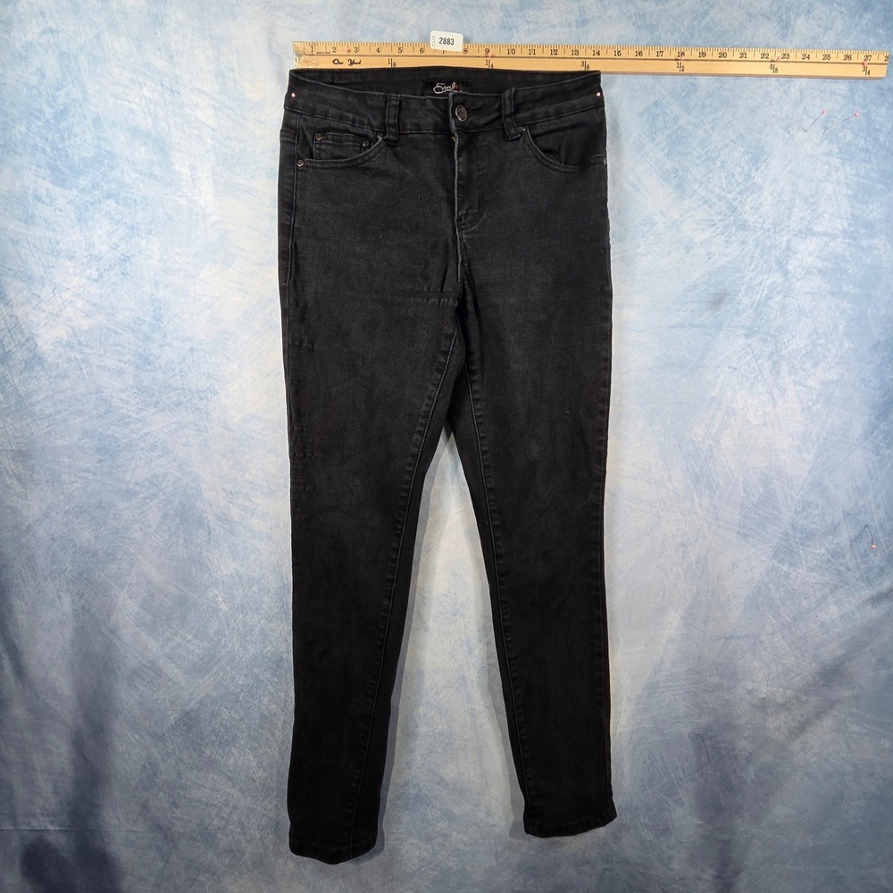 Earl Jean Womens Size‎ 6 Black Skinny Denim Jeans Faded Wash Stretch Slim Fit